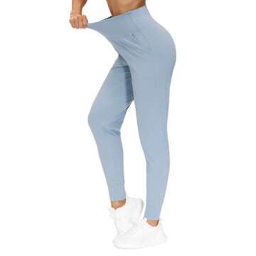 Lightweight Women's Jogger Pants in Denim Blue