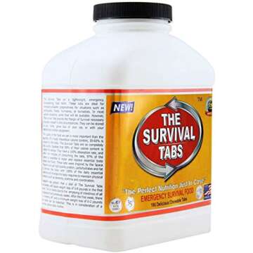 The Survival Tabs 60-Day 720 Tabs Emergency Food Ration Survival MREs Food Replacement for Outdoor Activities Disaster Preparedness Gluten Free and Non-GMO 25 Years Shelf Life Long Term - Mixed Flavor