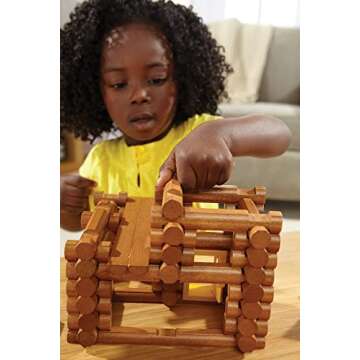 LINCOLN LOGS-Horseshoe Hill Station-84 Pieces-Real Wood Logs - Ages 3+ - Best Retro Building Gift Set for Boys/Girls – Creative Construction Engineering – Top Blocks Game Kit - Preschool Education Toy