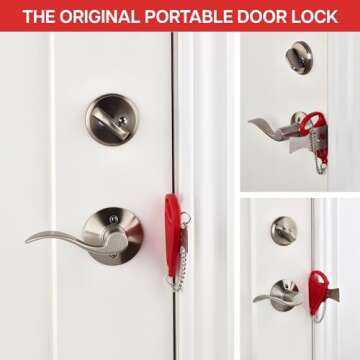 Addalock The Original Portable Door Lock for Travel & Home Security, Durable 1-Piece Door Latch Lock for Houses, Apartments, Hotels, Motels, Dorms & AirBnBs - Lock the Door & Stay at Home or Away