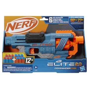 NERF Elite 2.0 Commander RD-6 Dart Blaster, 12 Darts, 6-Dart Rotating Drum, Outdoor Toys, for Kids, Ages 8+