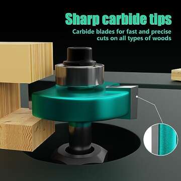 CSOOM 20PCS Router Bits , 1/4”Woodwork Tools，Professional Carbide Milling Cutter Set , Ideal for Woodworking Project