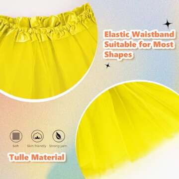 Tutus for Women Adult Tutu Tulle Skirts Costumes for Women 3 Layered Womens Yellow Tutu Skirts for Girl Teen Halloween Running Fairy Alien Tinkerbell Princess Peach Mike Wazowski Lilo