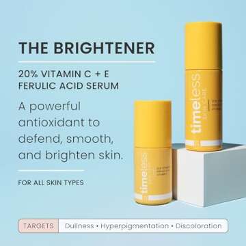 Timeless Skin Care Vitamin C Serum with Vitamin E & Ferulic Acid - 20% Vitamin C Brightening Serum - Face Serum for Oily & Dry Skin - Fragrance-Free Serum for Skin Care - 1 oz (Pack of 2)