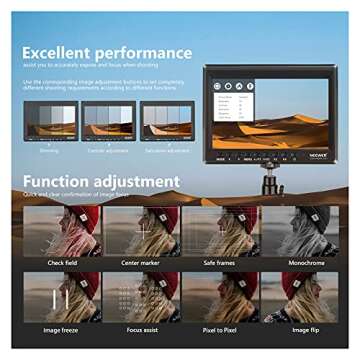 Neewer F100 7inch Camera Field Monitor HD Video Assist IPS 1280x800 HDMI Input 1080p with Sunshade and Ball Head for DSLR Cameras, Handheld Stabilizer, Film Video Making Rig (Battery Not Included)