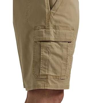 Wrangler Authentics Men's Classic Cargo Stretch Short, Grain Twill, 36