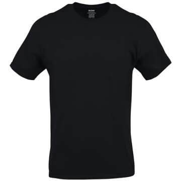 Gildan Men's Black Crew T-Shirts 6-Pack, X-Large