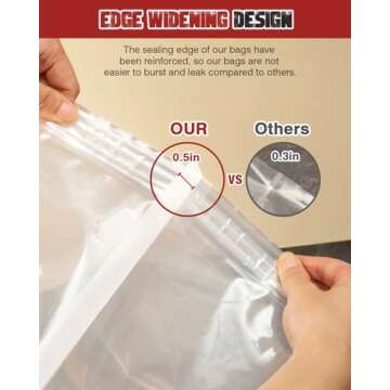 Turkey Brine Bag, 26"×22", 2 Pack, Extra Large Brining Bags for Turkey, Chicken, Beef, Fish, Pork - Holds up to 35lbs, Double Zipper Heavy Duty Brine Bag with Flat Bottom, 2 Cotton Strings & Clips