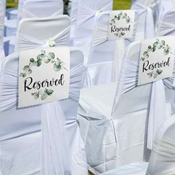 Buryeah Reserve Cloth White Reserved Seating Placeholder Catholic Mass Reserved Signs for Wedding Church Pews Cloth for Church Pew Seats Weddings, Receptions, Parties and Celebrations(12 Pieces)