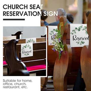 Buryeah Reserve Cloth White Reserved Seating Placeholder Catholic Mass Reserved Signs for Wedding Church Pews Cloth for Church Pew Seats Weddings, Receptions, Parties and Celebrations(12 Pieces)