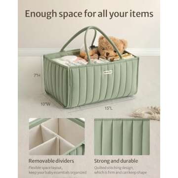 Blissful Diary Baby Diaper Caddy Organizer for Essentials