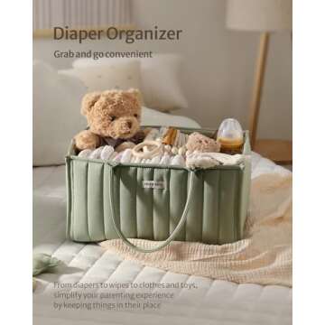 Blissful Diary Baby Diaper Caddy Organizer for Essentials