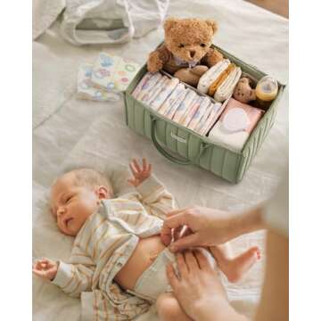 Blissful Diary Baby Diaper Caddy Organizer for Essentials