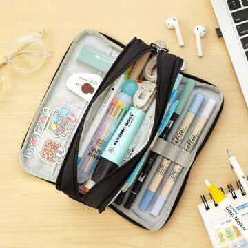 CICIMELON Large Capacity Pencil Case - 3 Compartments