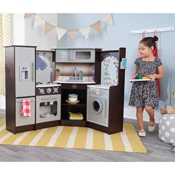 KidKraft Corner Wooden Play Kitchen with Lights & Sounds