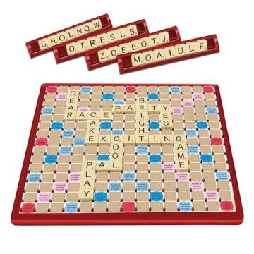 Tile Lock Scrabble by Winning Moves Games USA, Innovative Gameboard "Locks" Tiles In Place, for 2 to 4 Players, Ages 8 and Up