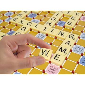 Tile Lock Scrabble by Winning Moves Games USA, Innovative Gameboard "Locks" Tiles In Place, for 2 to 4 Players, Ages 8 and Up