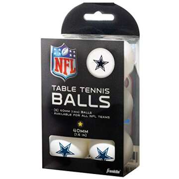 Franklin Sports Dallas Cowboys Table Tennis Balls - NFL Team Table Tennis Balls - Official Team Logos and Colors - Fun NFL Game Room Accessories