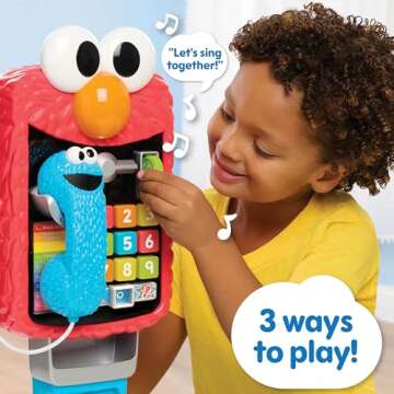 Sesame Street Elmo’s Sing & Learn 17.5 Inch Playphone, Learning and Education, Kids Toys for Ages 2 Up by Just Play