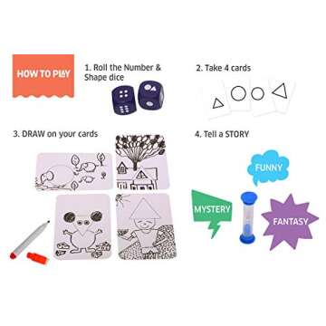 Chalk and Chuckles Shape Your Story - Drawing and Storytelling Game - Creativity and Fun, Perfect for Classrooms and Families Ages 5 to 99 Years