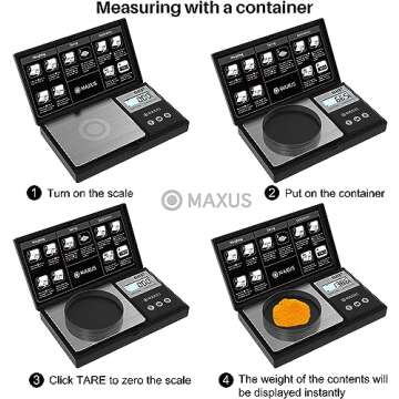 MAXUS Precision Pocket Scale 500g x 0.01g, Digital Gram Scale with Tray, Small Food Scale, Jewelry Scale, Ounces Grains Scale with Backlit LCD