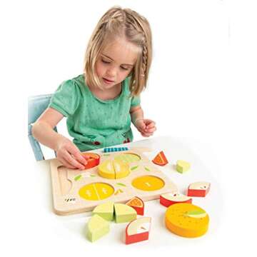 Tender Leaf Toys - Citrus Fractions - Math Learning Wooden Toys, Sorting Toys - Educational Game for 18m+