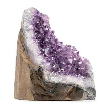 SAMSARI 5 to 6.5 Lb Amethyst Crystal Geode From Uruguay – 6.5" to 9" Height, Natural Large Amethyst Cluster Rock – Crystals and Healing Stones