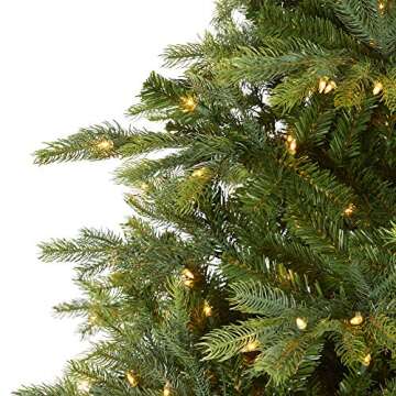 Nearly Natural 8ft. North Carolina Spruce Artificial Christmas Tree with 650 Clear Lights and 1303 Bendable Branches