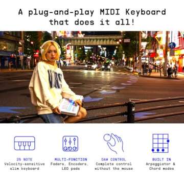 MiniLab 3 Compact MIDI Keyboard and Pad Controller - Alpine White