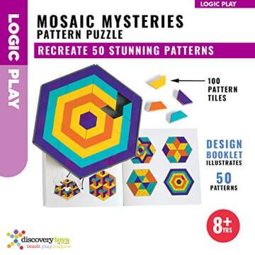 Discovery Toys Mosaic Mysteries Pattern Puzzle | Kid-Powered Learning | STEM Educational Toy Learning & Childhood Development 8 Years and Up