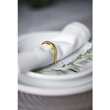 Asmar Equestrian Napkin Ring Set, 4 Napkin Rings and 10 Name Tags (Matte Gold)