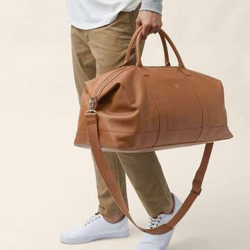 Leatherology Cognac Kessler Duffle - Premium Quality Travel Bag