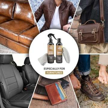 Leather Cleaner and Conditioner Kit – 5-Piece Set with Best Leather Cleaner for Couches, Sofas, Chairs, Furniture, and Car Interiors