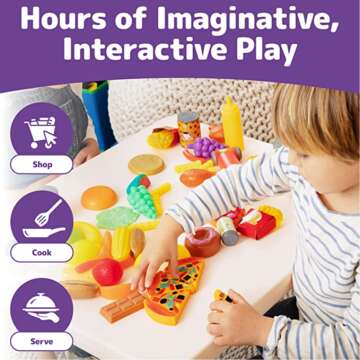 JaxoJoy 122 Piece Pretend Play Set for Kids