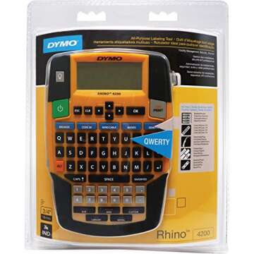 DYMO Industrial Label Maker | Rhino 4200 Label Maker, Time-saving Hot Keys, Prints Fast, Durable Label Maker for Job Sites and Heavy-Duty Labeling Jobs