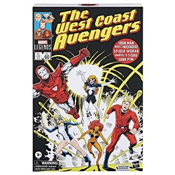 Marvel Legends Series The West Coast Avengers Collection, 5 Comics-Inspired Collectible 6-Inch Action Figures (Amazon Exclusive), Multi-color