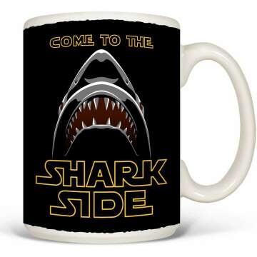 Shark Side Mug, White - 15 oz