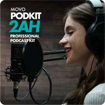 Movo PodKit2AH Podcast Equipment Bundle with Mics