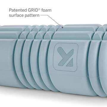 TRIGGERPOINT Performance Therapy Grid Patented Multi-Density Foam Massage Roller (80% Recycled) Exercise, Deep Tissue Muscle Recovery - Muscle Pain&Tightness, Improves Circulation (13"), Blue