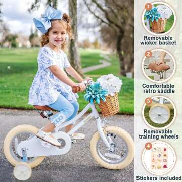 Petimini Girls Bike with Basket for Kids Ages 2-12