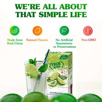 TRUE LIME Water Enhancer - 100 Zero Calorie Packets