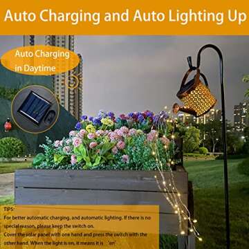 Merrytech Solar Lanterns - Outdoor Waterproof Metal Watering Can Yard Art