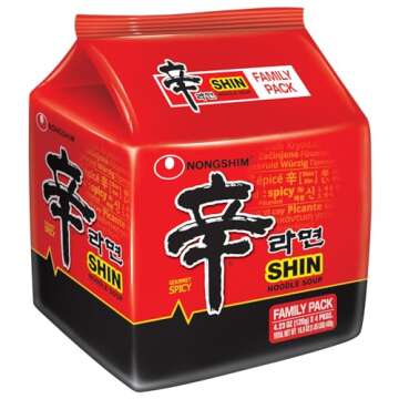 Nongshim Gourmet Spicy Shin Instant Ramen Noodles, 16 Pack