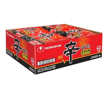 Nongshim Spicy Shin Instant Ramen 16 Pack - Gourmet Flavor