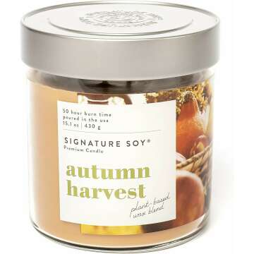 Lidded Autumn Harvest Scented Candle – Cozy Fall Fragrance