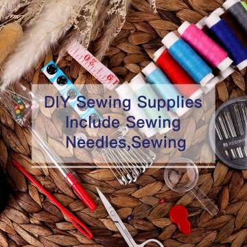 JUNING Sewing Kit with Case Portable Sewing Supplies for Home