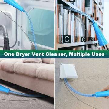 Sealegend 2 Pieces Dryer Vent Cleaner Kit Dryer Lint Vacuum Attachment, Dryer Vent Cleaning Lint Remover 2 Hoses Tools for Home Improvement