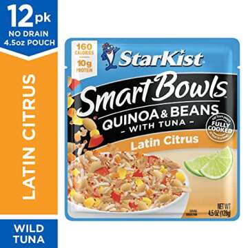 StarKist Smart Bowls Latin Citrus, 4.5 oz Pouch (Pack of 12) – Features Quinoa & Beans with Wild Caught Tuna