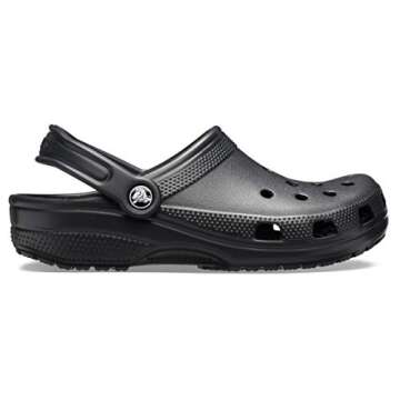 Crocs Unisex-Adult Classic Clogs (Best Sellers), Black, 8 Men/10 Women