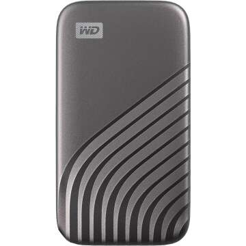 WD 2TB My Passport SSD Portable External Solid State Drive, Gray, Sturdy and Blazing Fast, Password Protection with Hardware Encryption - WDBAGF0020BGY-WESN